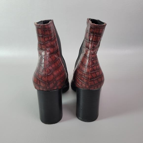 RAYE x House of Harlow 1960 Nick Croc Leather Point Cowboy Block Bootie Boot 7.5 - Picture 6 of 8